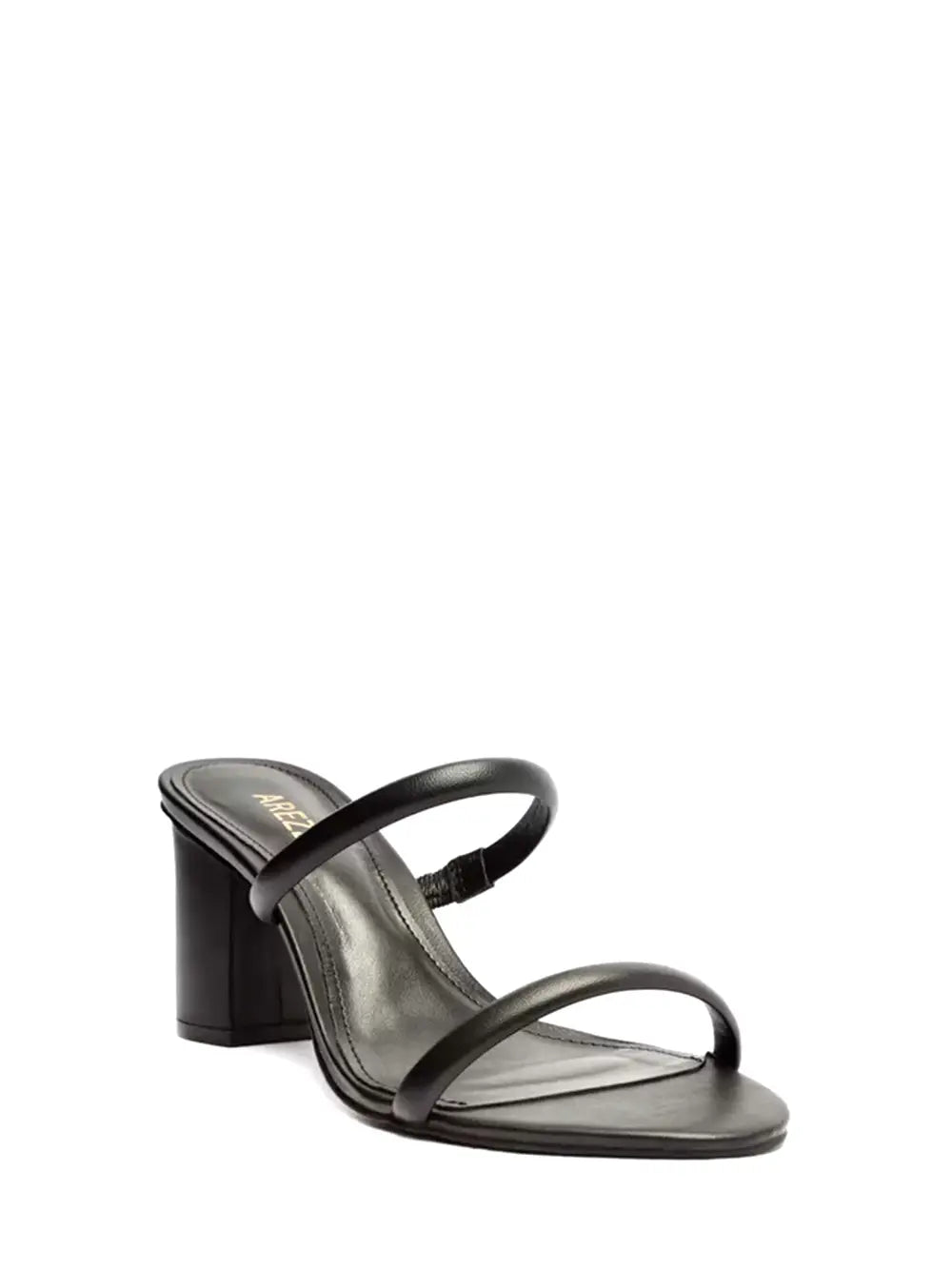 Sandalo Arezzo Nero in Pelle con Due Fasce