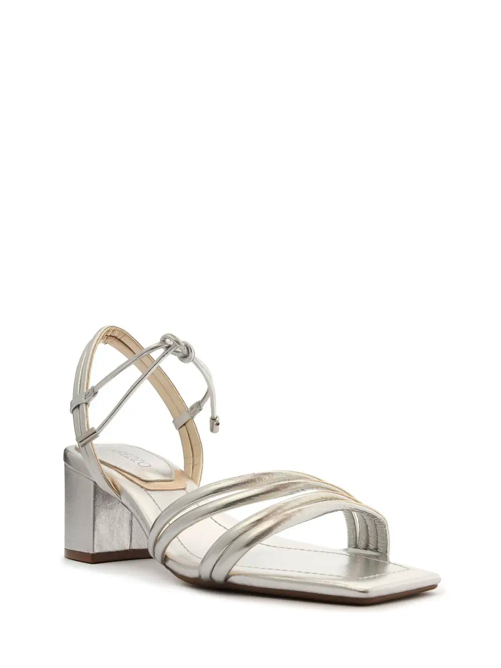 Sandalo Arezzo in Pelle Argento con Cinghie Multiple