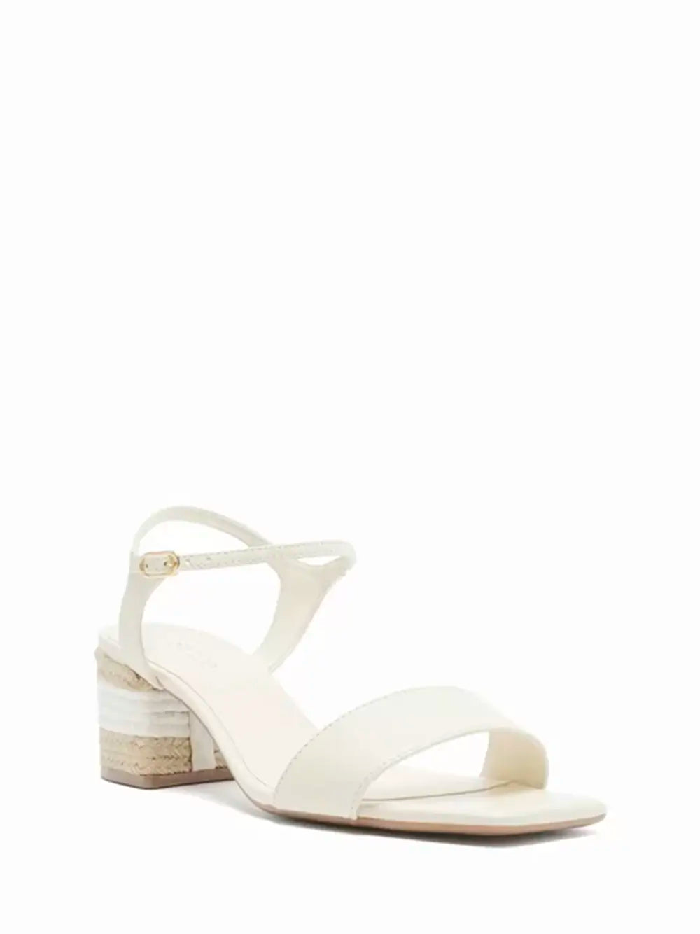 Sandalo Arezzo in Pelle Bianca e Tacco in Rafia