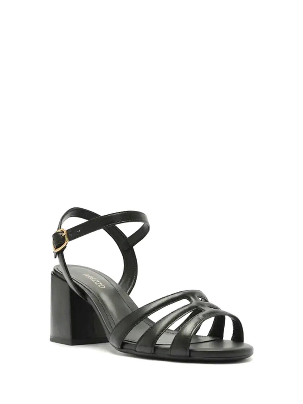 Sandalo Arezzo Nero in Pelle con Fascette Multiple
