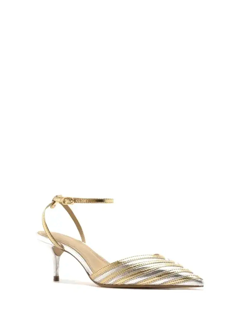 Décolleté Arezzo in pelle metallizzata con cinturino