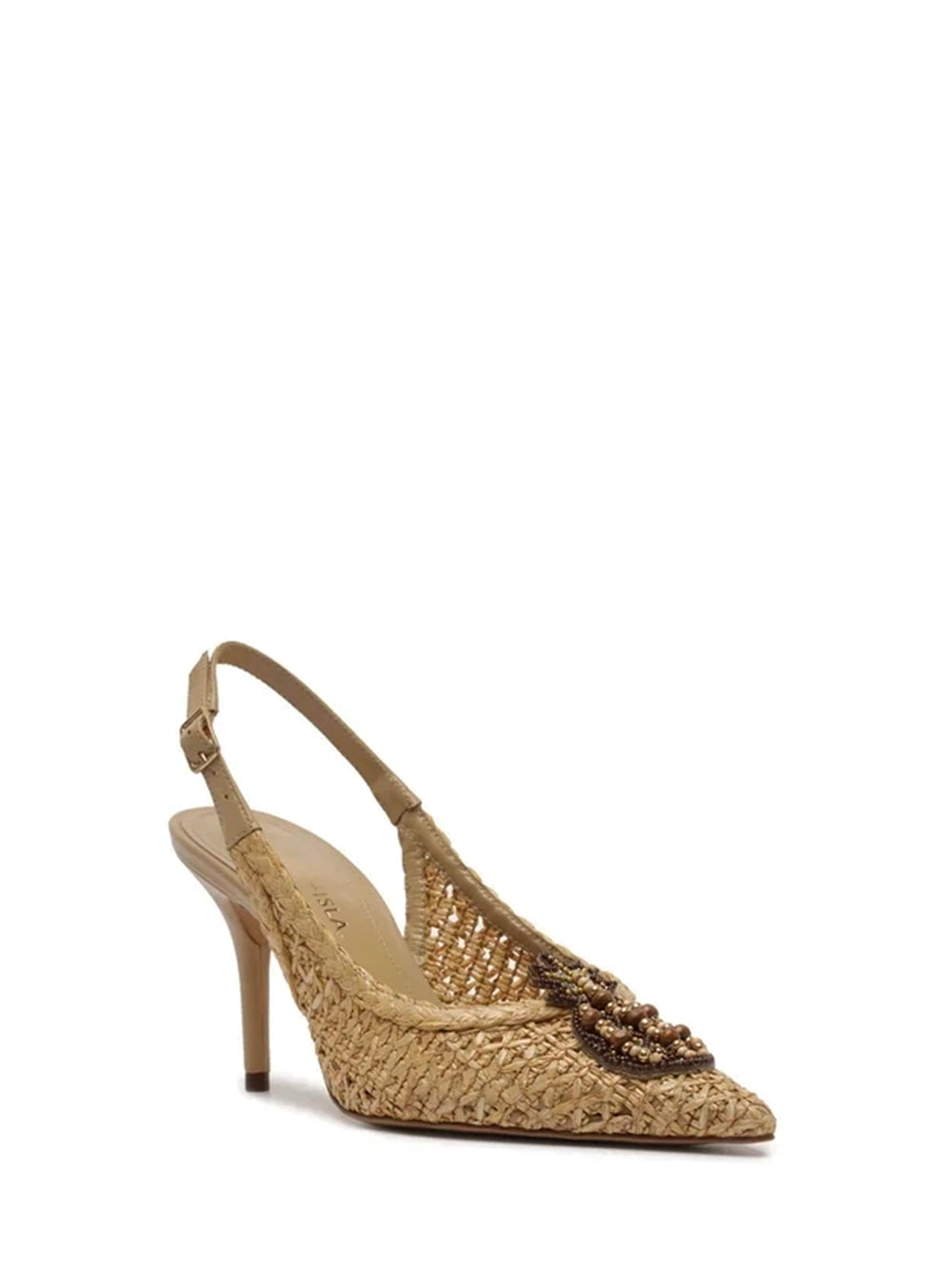 Décolleté in paglia intrecciata Slingback