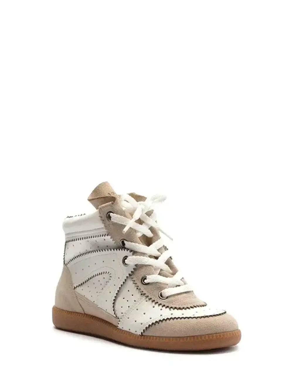 Sneakers in pelle bianca e gambale medio