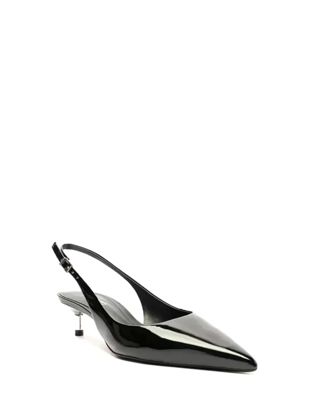 Mule Arezzo Nera in Pelle con Punta Sottile