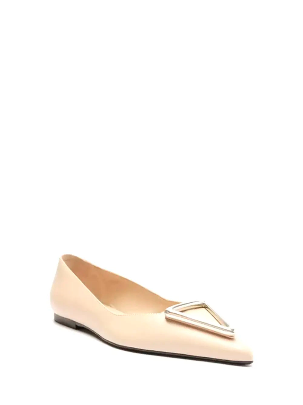 Sabrina Arezzo in Beige Leather and Metal on the Toe
