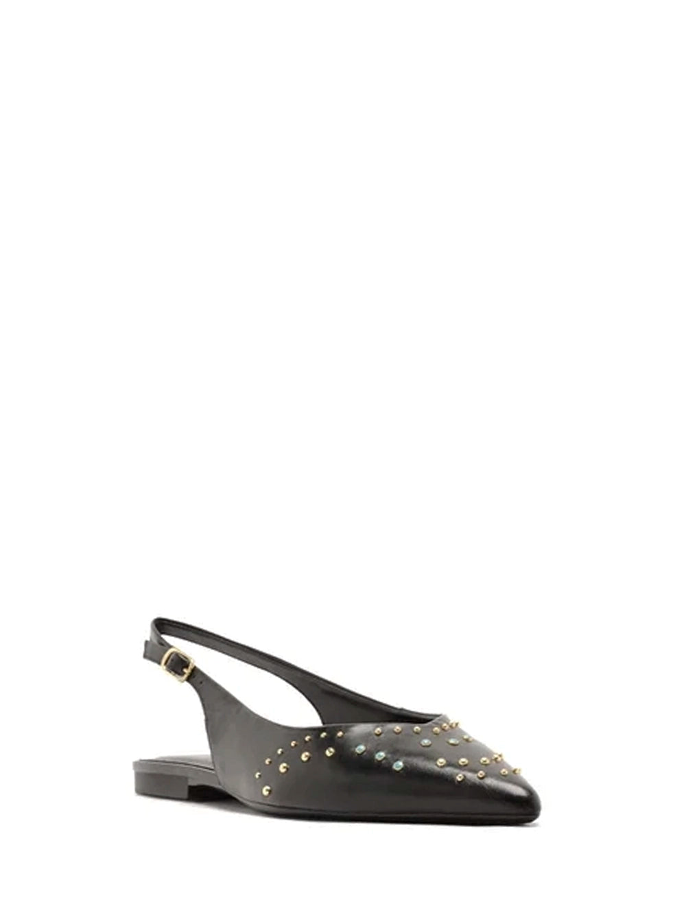 Mule nero in pelle e borchie