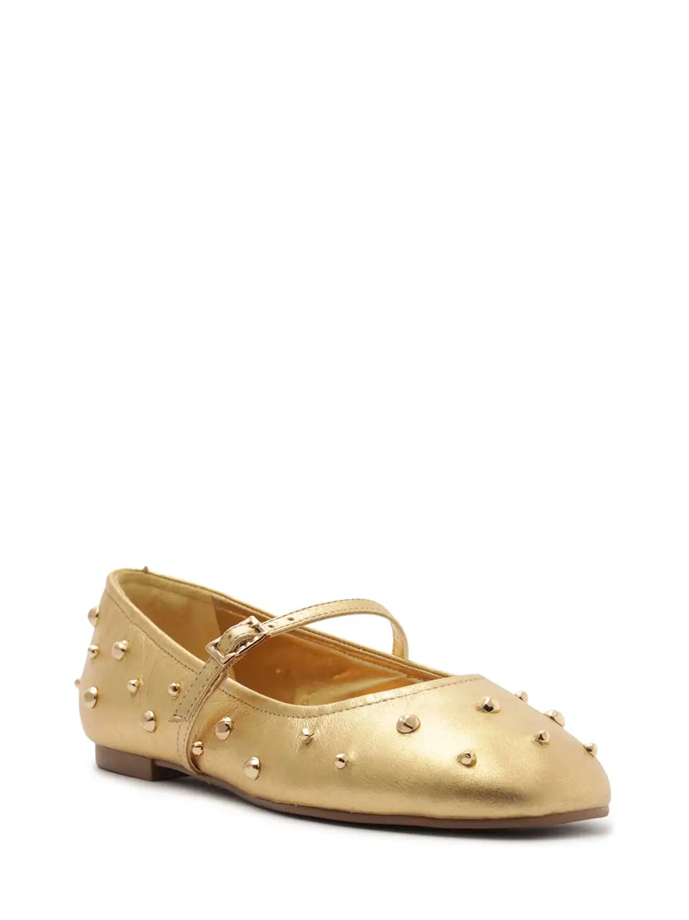 Sabrina Arezzo in Gold Leather and Studs