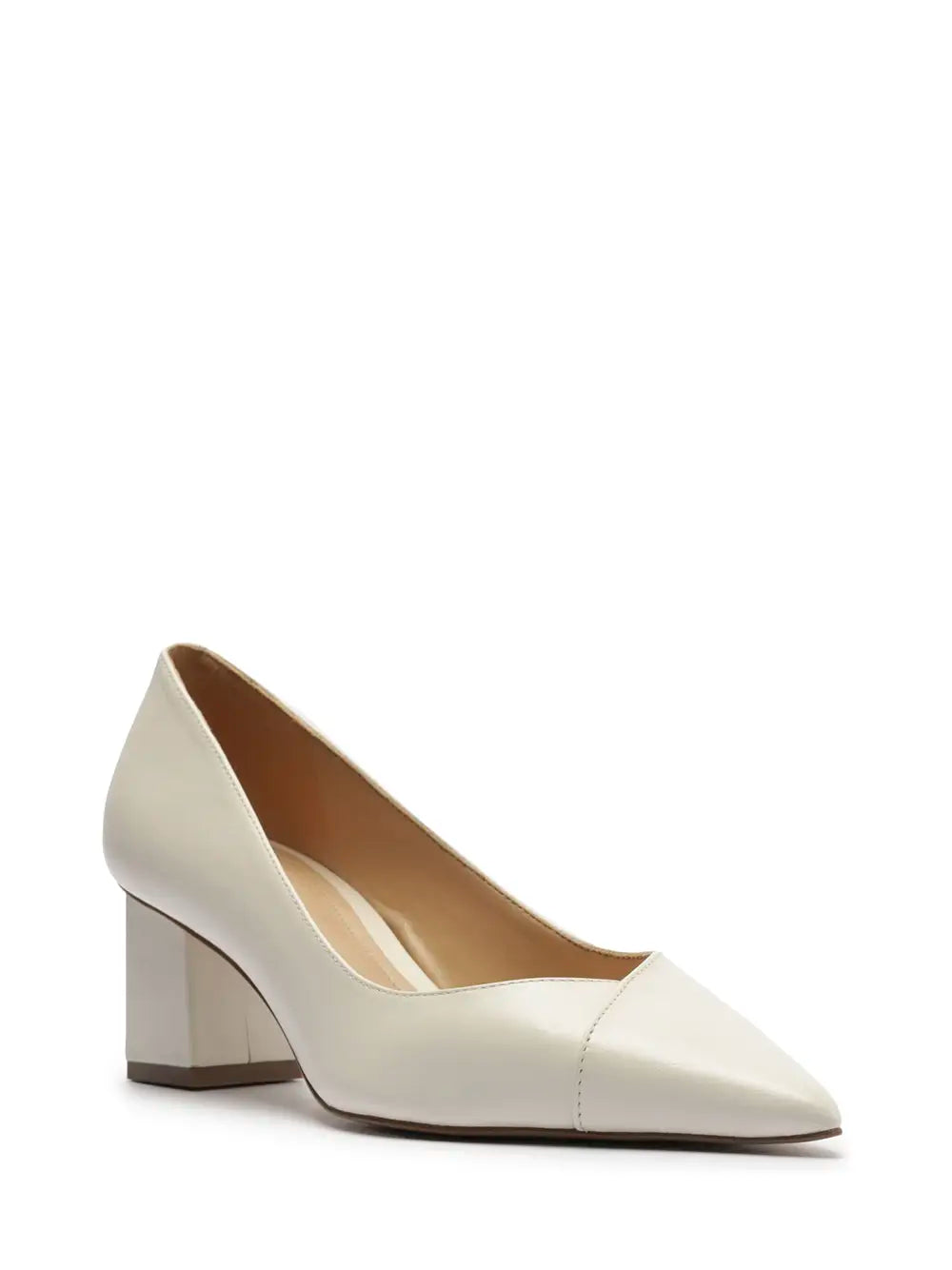 White Leather High Heels