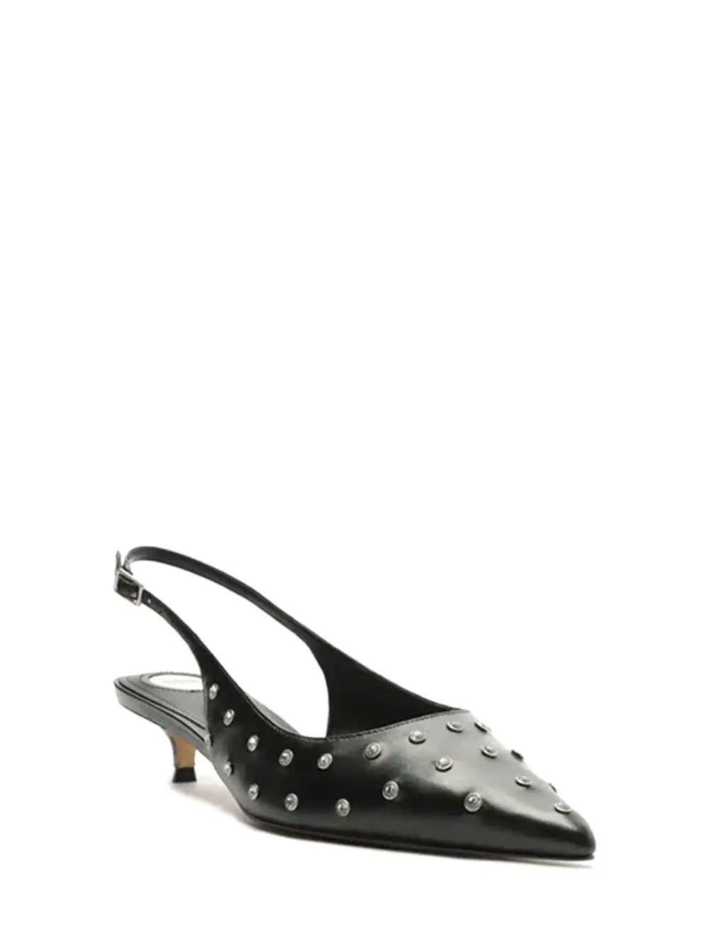 Décolleté Arezzo nero in pelle con borchiette