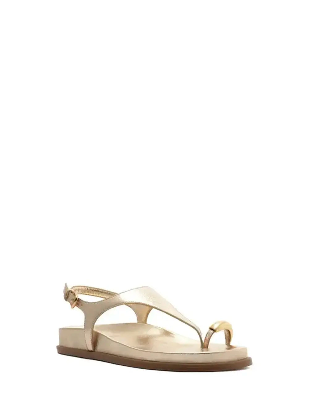 Sandalo Arezzo in Pelle Dorata e Metallo