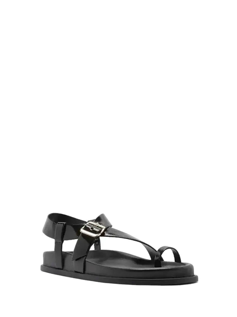Sandalo Arezzo Nero in Pelle con Fibbia