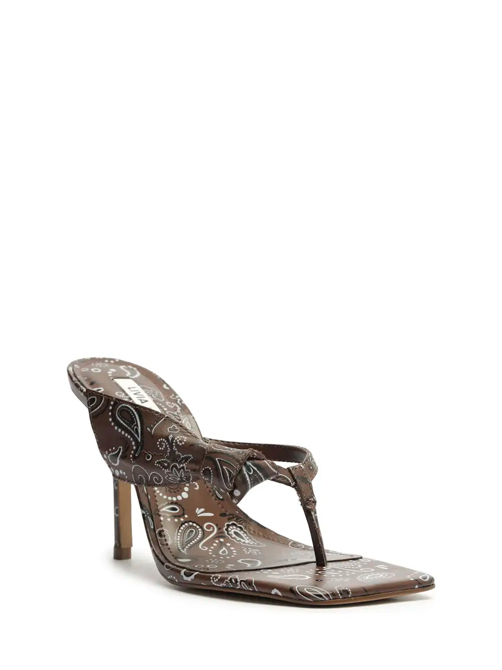 Sandalo Arezzo con Stampa Paisley Marrone e Fascetta Sottile
