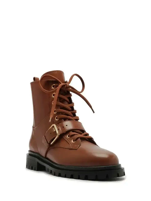 Stivaletto in Pelle Marrone con Lacci