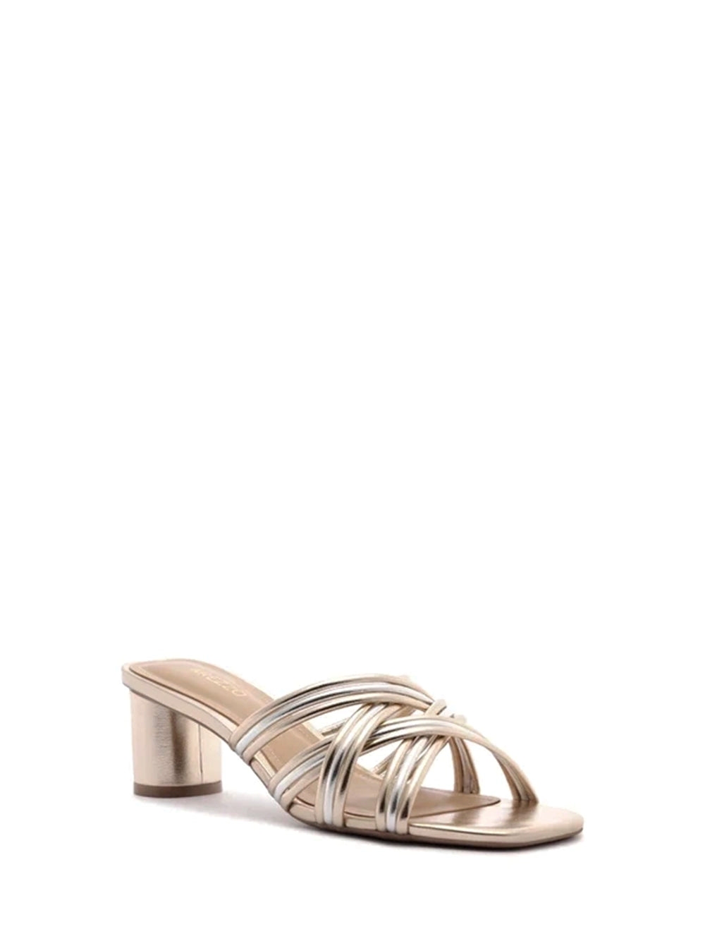 Sandalo in pelle metallizzata
