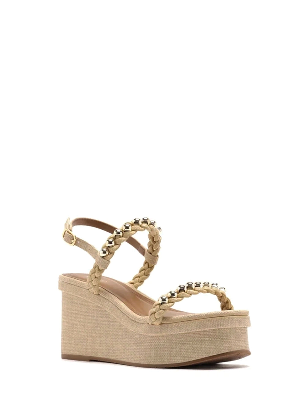 Sandália Plataforma em Ráfia Beige
