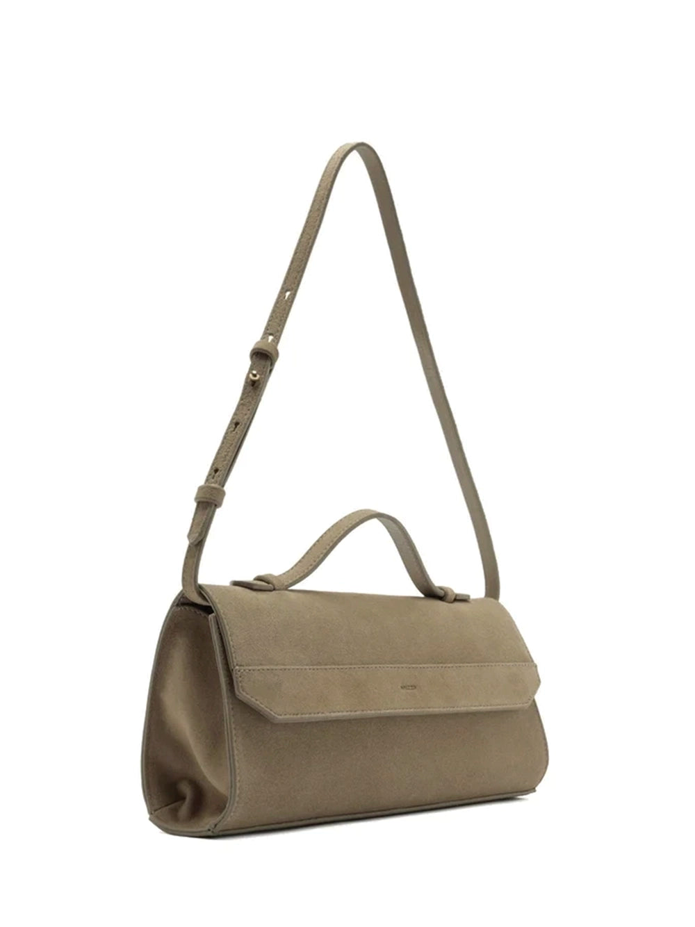 Borsa a Tracolla in Camoscio Grigio e Catena
