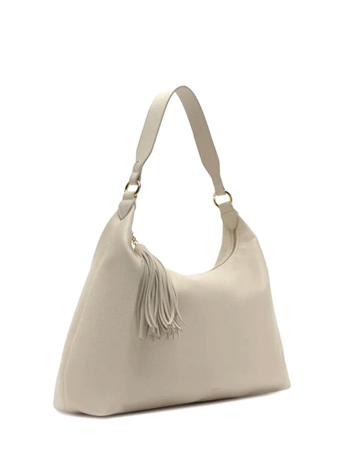 White Leather Maxi Hobo Bag