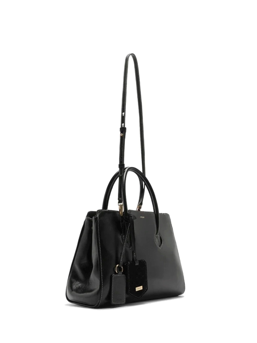 Borsa Tote Midi Nera in Pelle