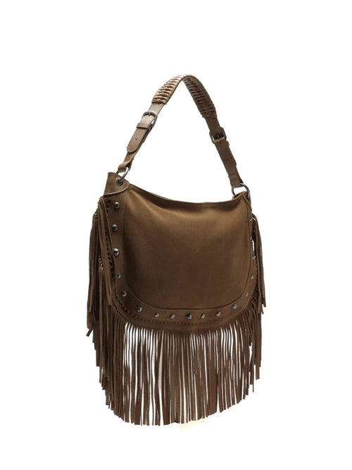 Mala Hobo Maxi em Camurça Castanha