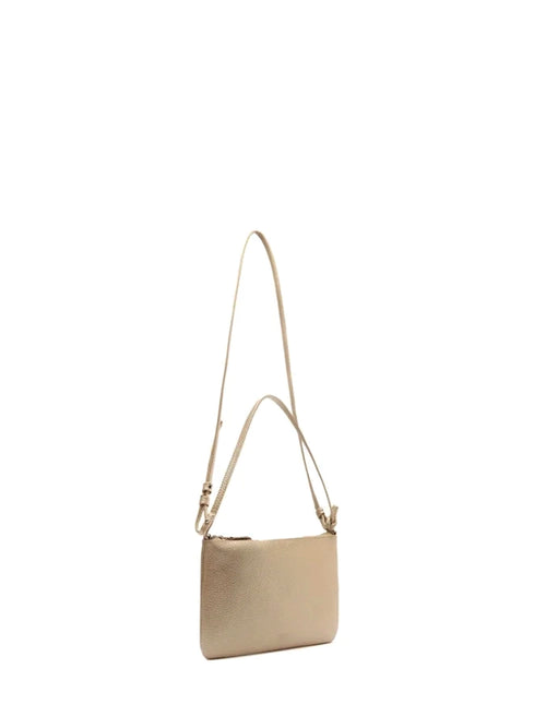 Gold Mini Leather Crossbody Bag