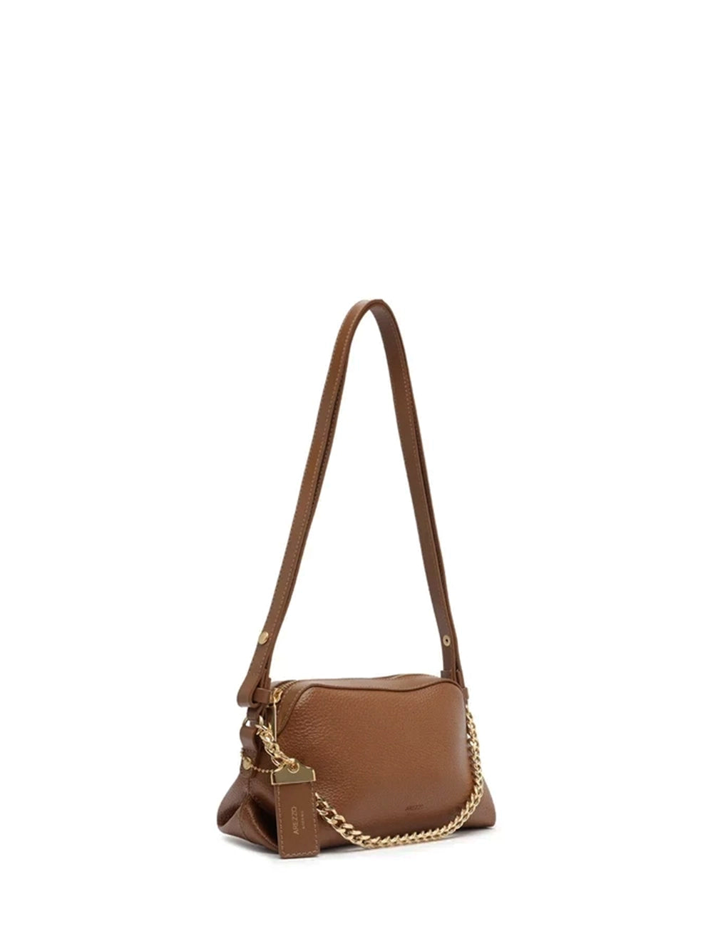 Camel Leather Tote Bag with Chain