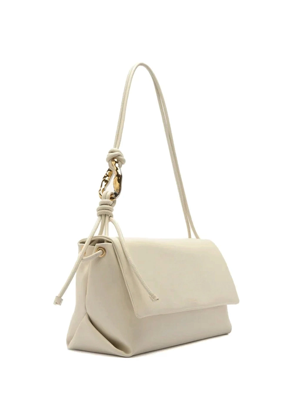 Maxi White Leather Shoulder Bag