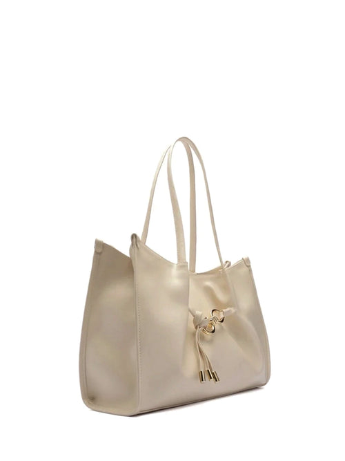 White Leather Maxi Shopper Bag