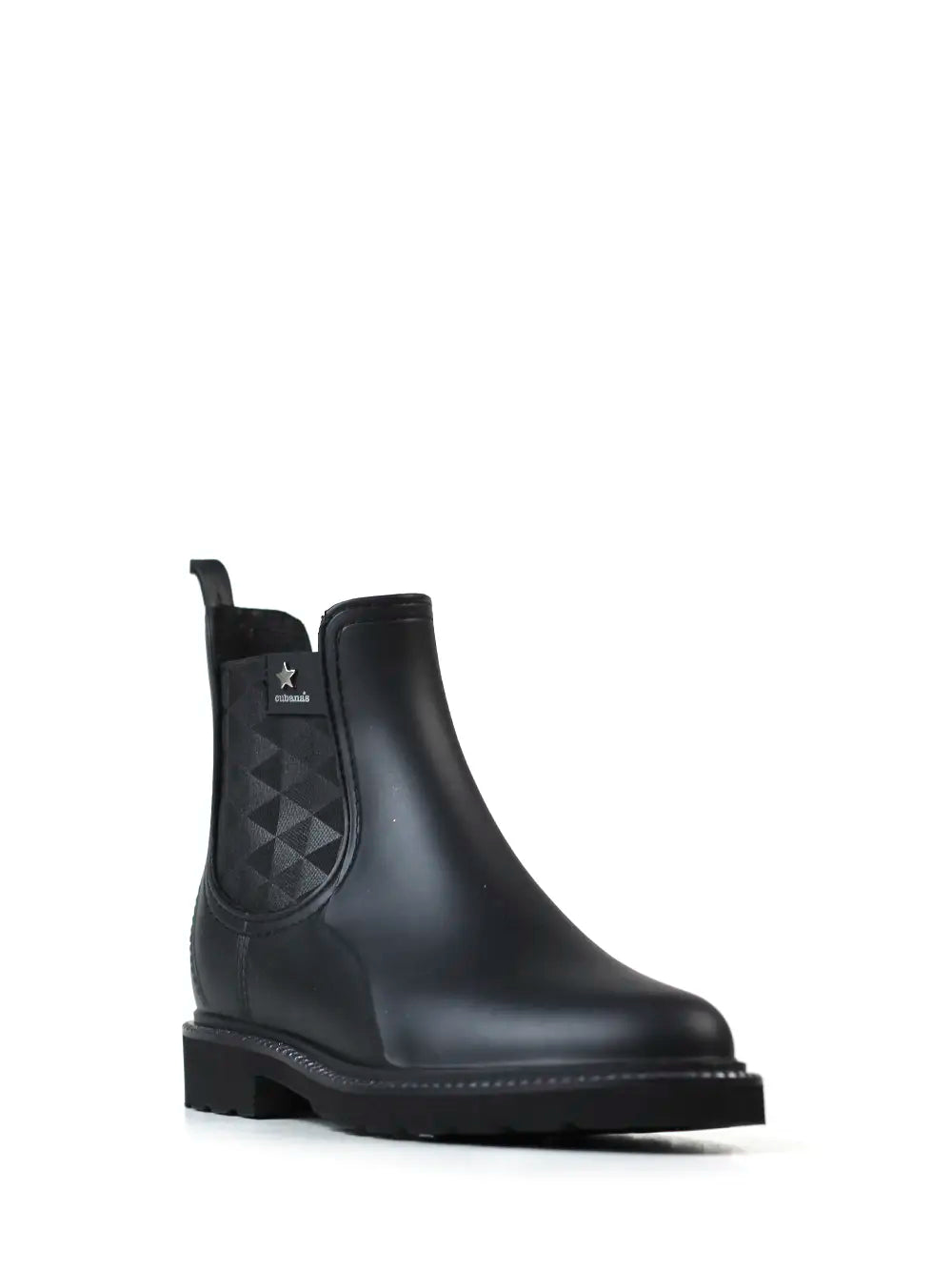 Stivale antipioggia in PVC nero ed elastico con stampa