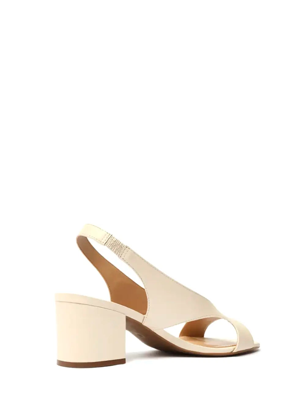 Sandalo Arezzo in pelle beige con tacco a blocco