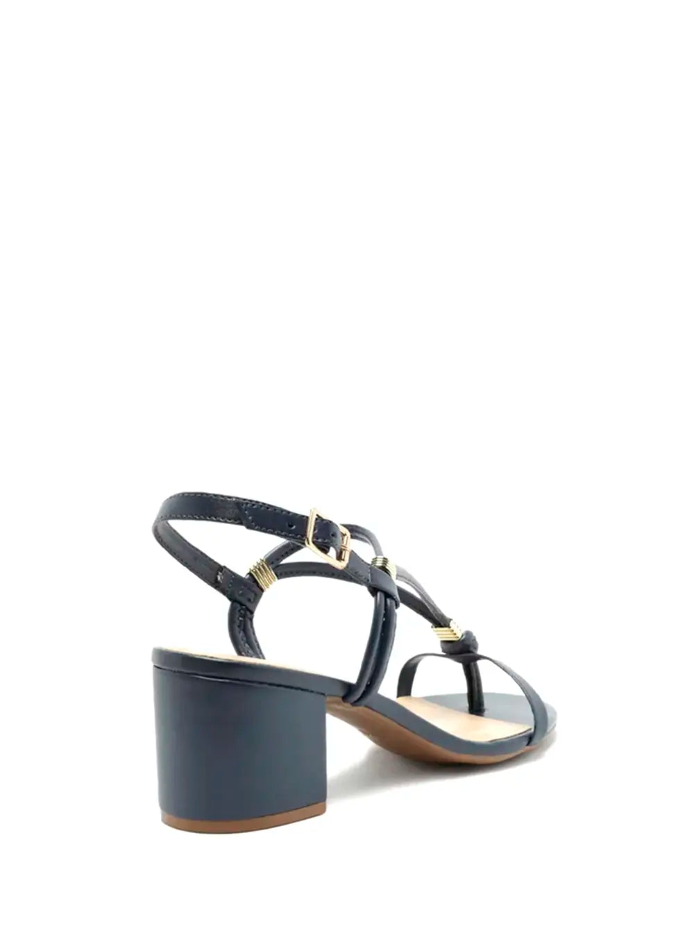 Sandalo Arezzo in Pelle Blu Scuro e Fasce Multiple