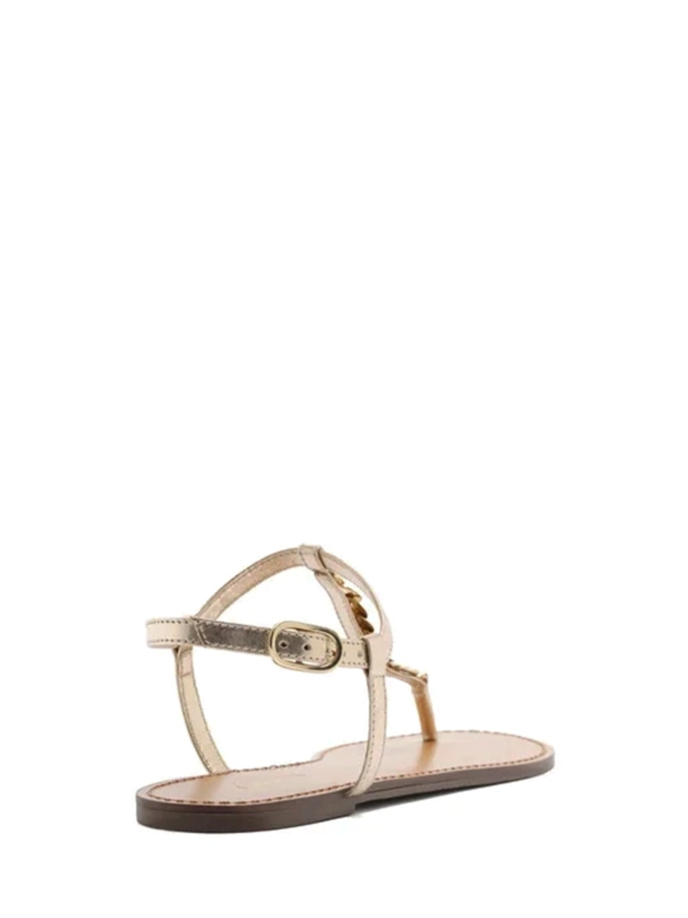 Sandali Bassi in Pelle Dorata Slim Metallizzati