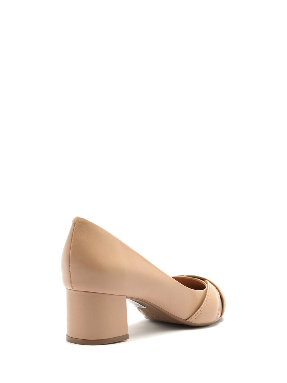 Scarpin Arezzo em Pele Beige e Salto Bloco