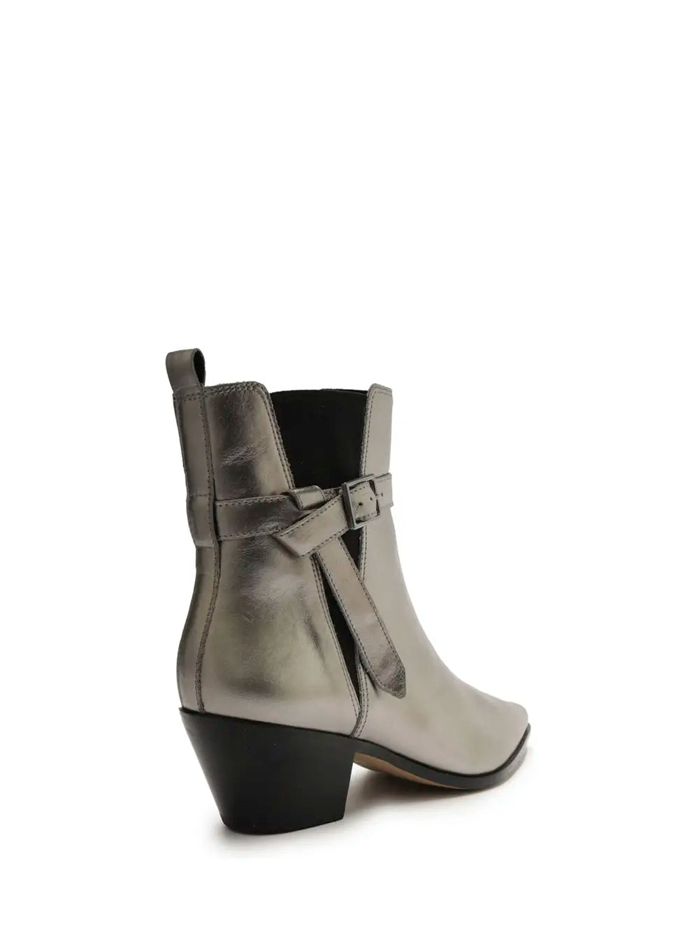 Arezzo Silver Leather Boot with Side Opening