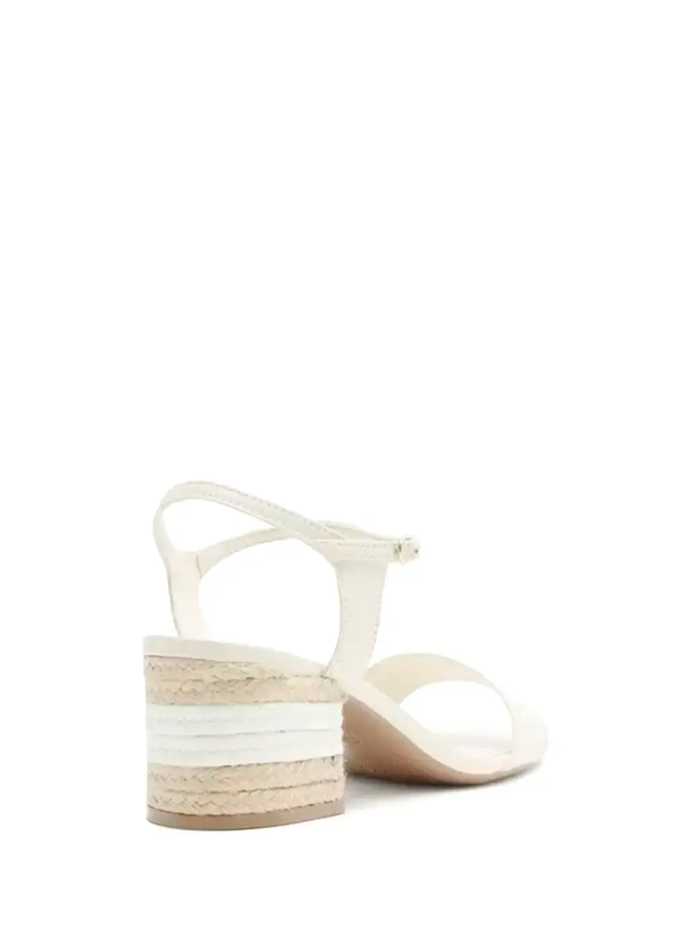 Sandalo Arezzo in Pelle Bianca e Tacco in Rafia