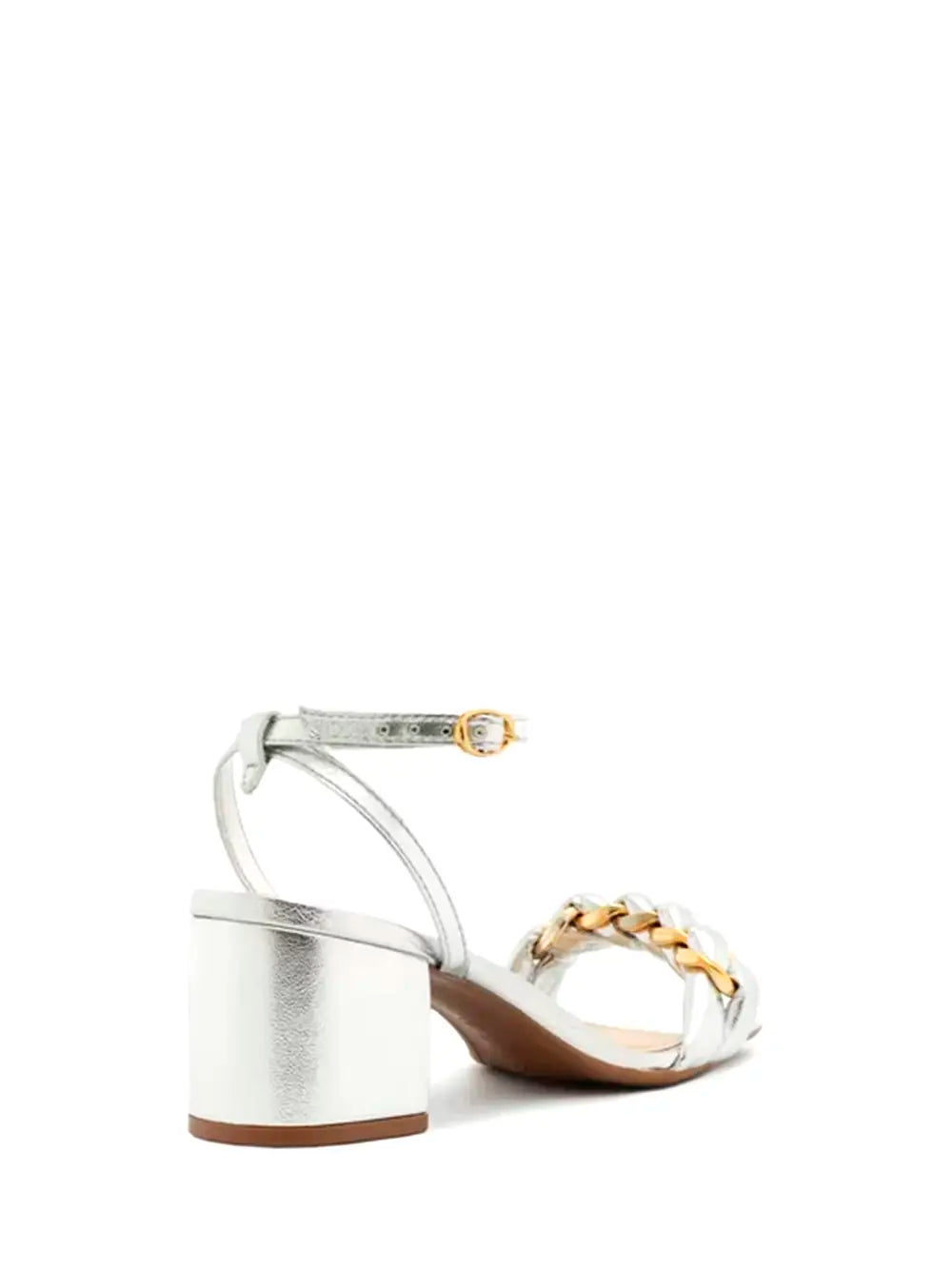 Sandali Arezzo in Pelle Argento e Dettaglio Oro