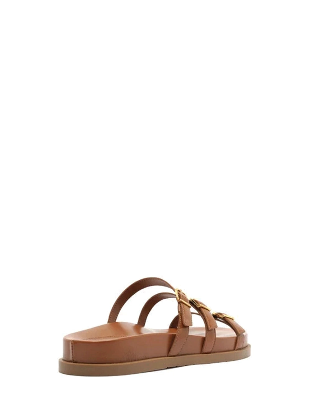 Sandalo in Pelle Marrone e Fascette