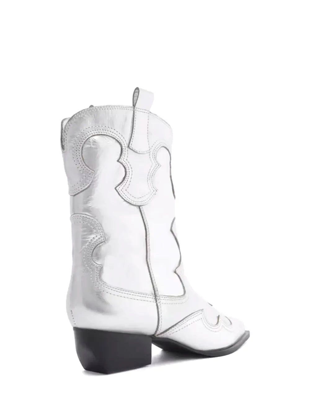 Stivale Texano Arezzo in Pelle Argento