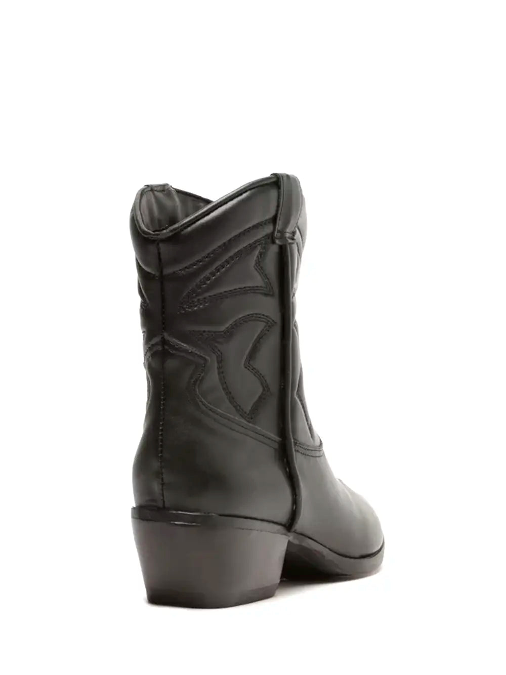 Arezzo Black Leather Western Boot