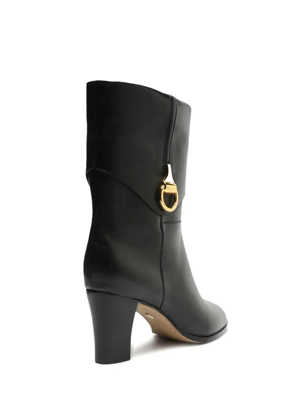 Arezzo Black Leather High-Heel Boot