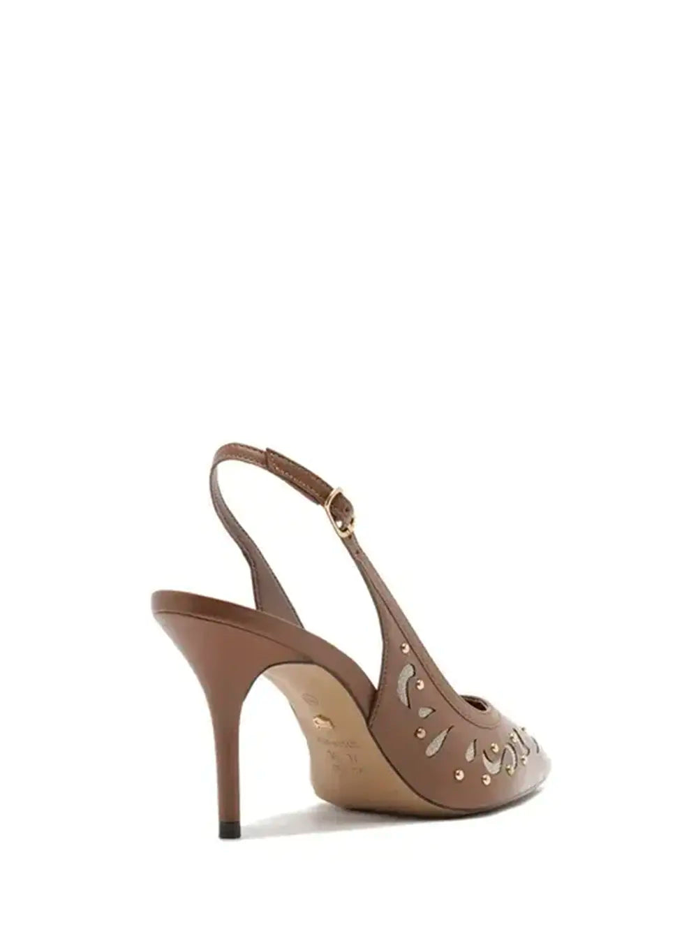 Décolleté Arezzo in pelle marrone con intagli