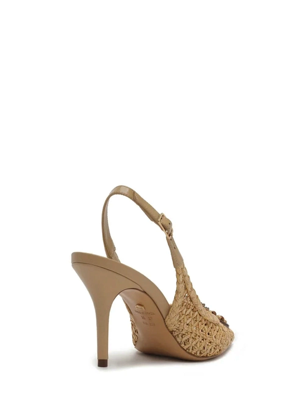 Décolleté in paglia intrecciata Slingback