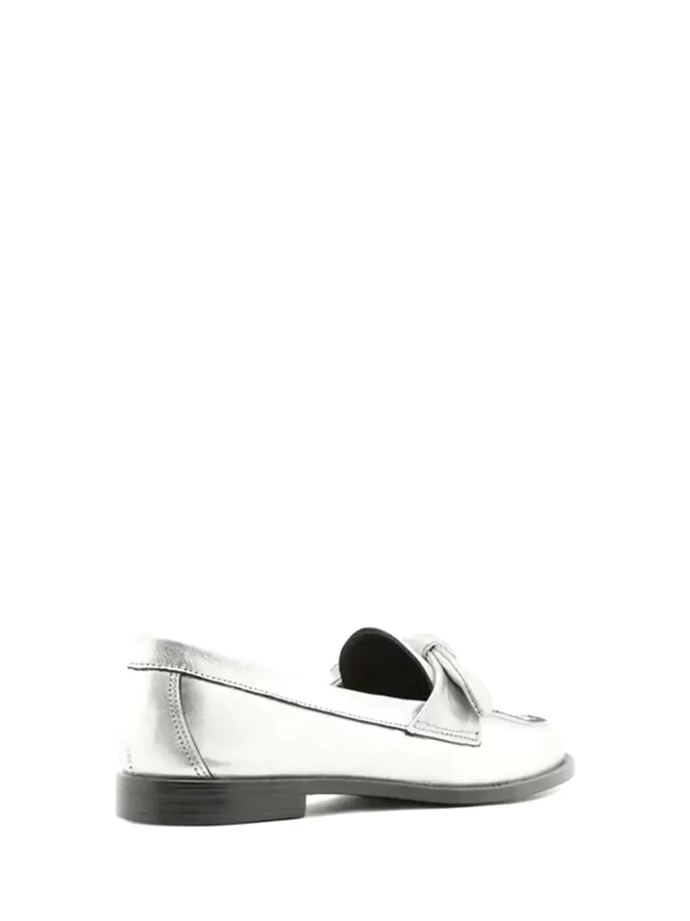Mocassino Arezzo in pelle argento con fiocco