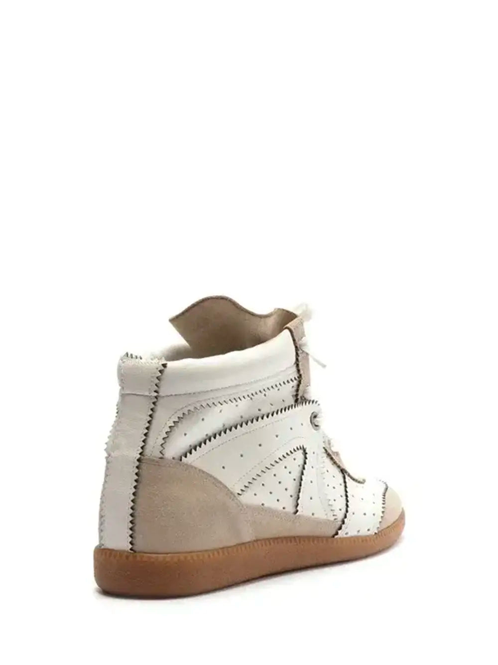 Sneakers in pelle bianca e gambale medio