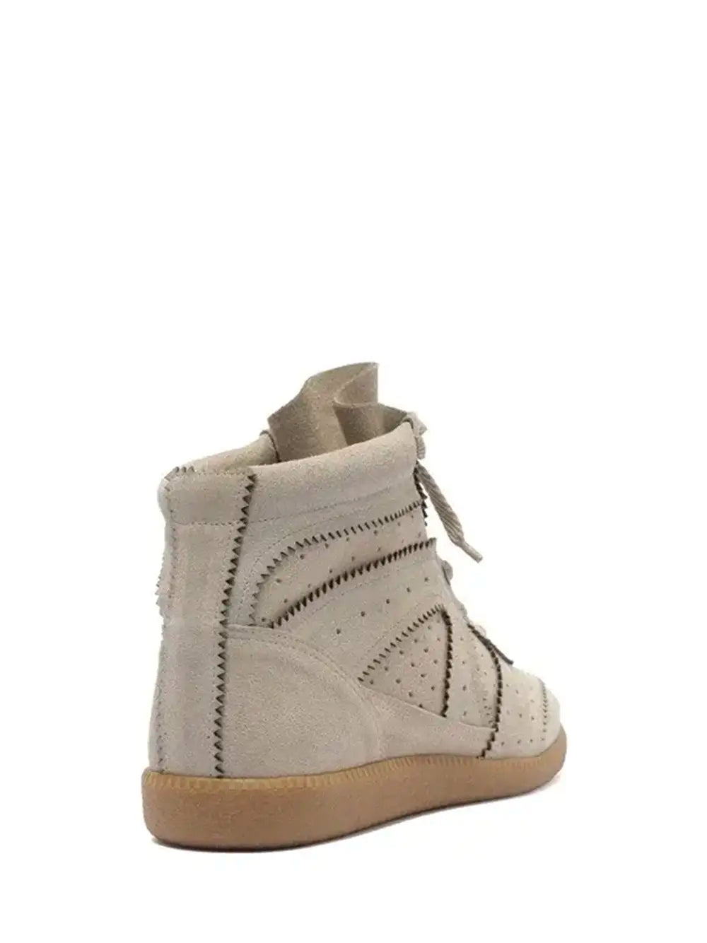 Sneakers in camoscio beige a taglio medio