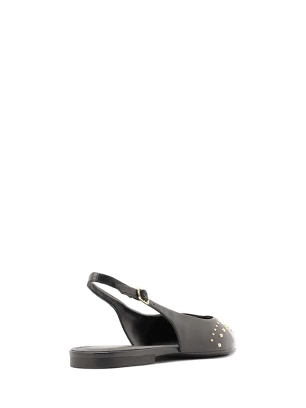 Mule nero in pelle e borchie