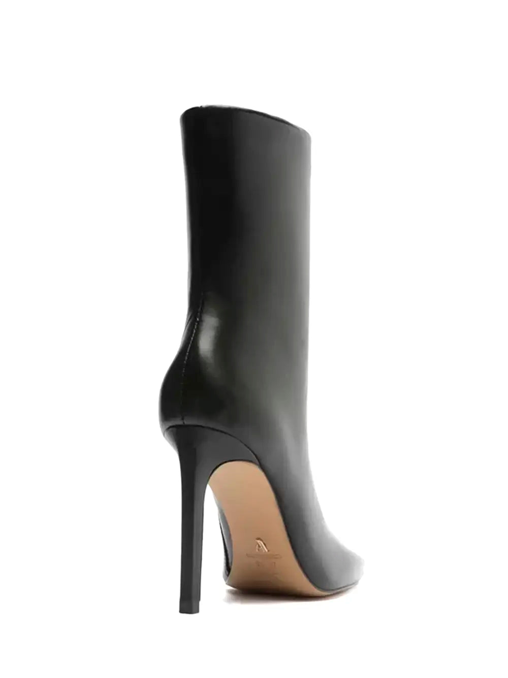 Arezzo Black Leather Stiletto Heel Boot