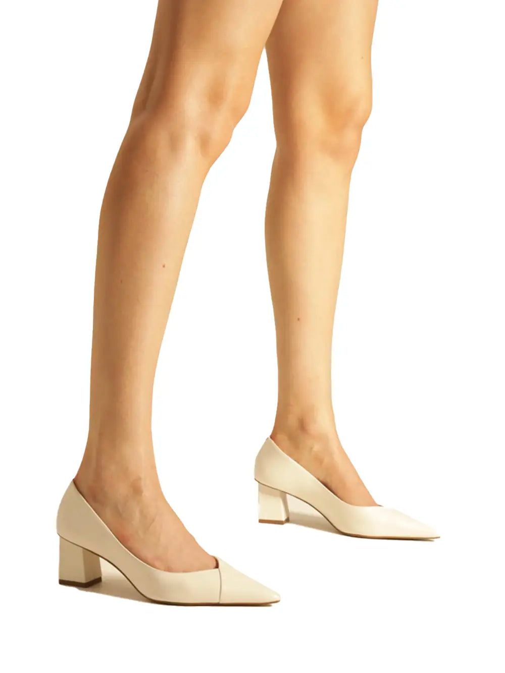 Décolleté in pelle bianca
