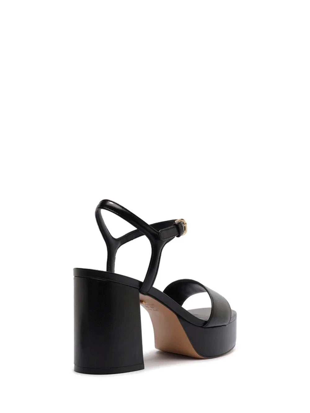 Sandali neri in pelle con plateau