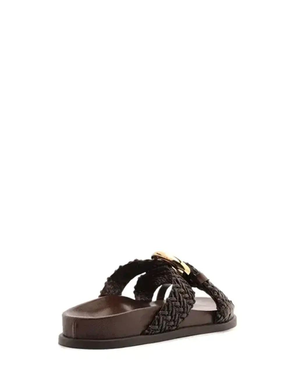 Sandalo Arezzo in Pelle Marrone e Fascette Intrecciate