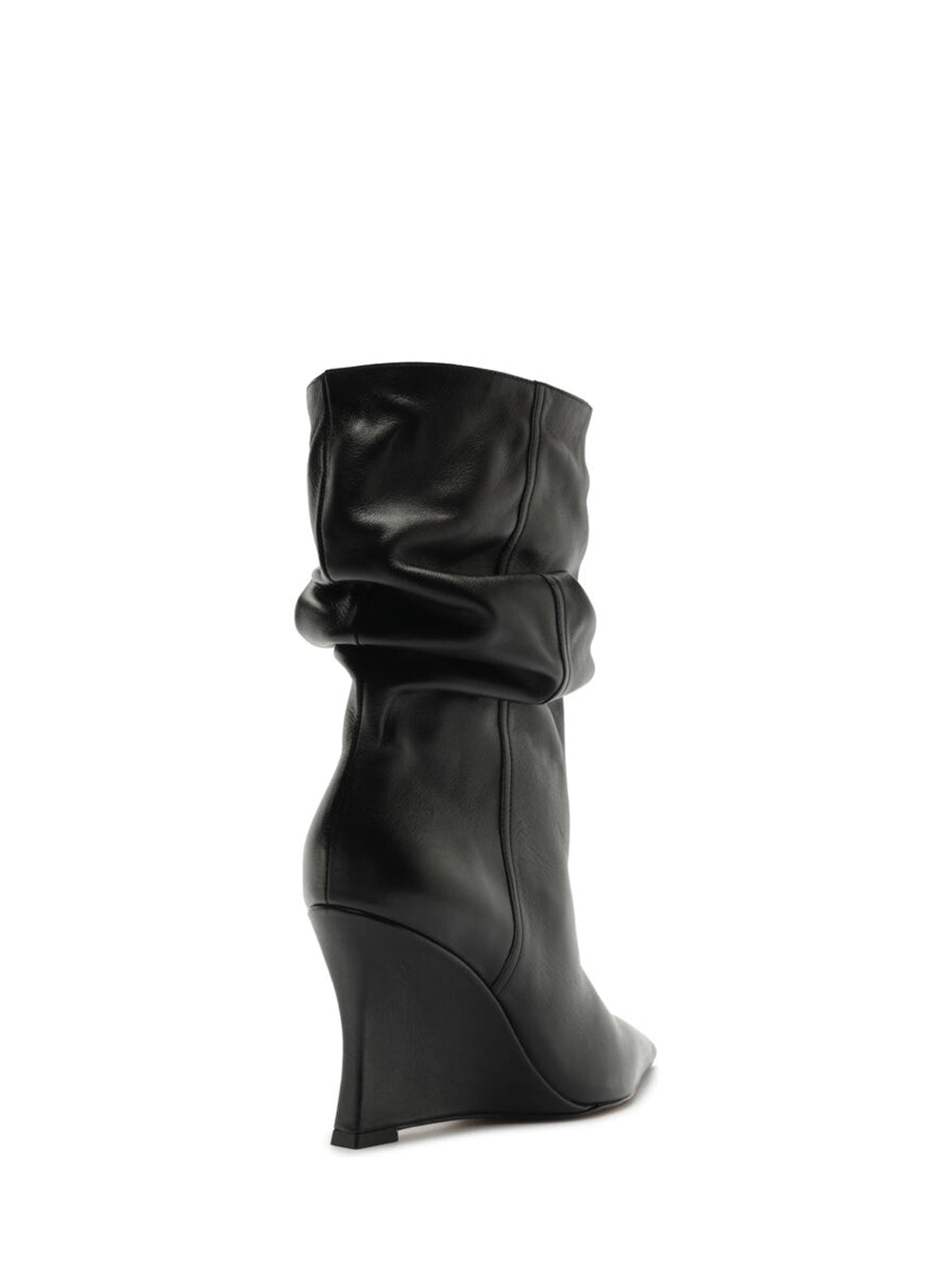 Bota Arezzo Preta em Pele Slouchy